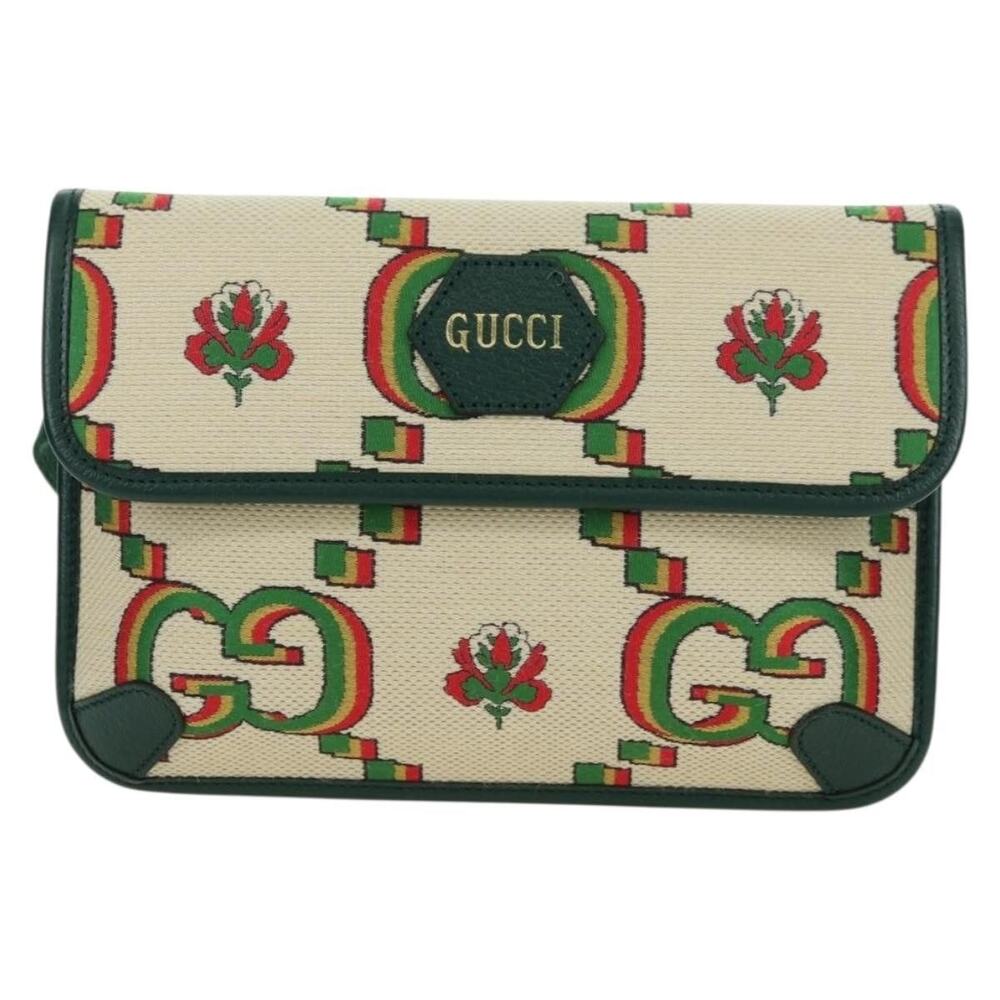 Gucci Web Sherry Line Canvas Bag 100th Anniversary Beige